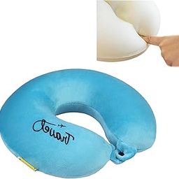 Orka Travel Super Soft U Neck Memory Foam Neck Pillow - Light Blue, On Flight, Long Distance Travel Kit, 599/- INR only-18