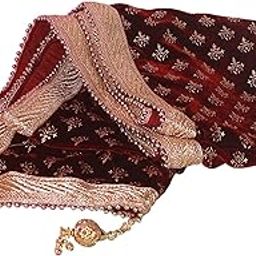 Trishul Printed Velvet Sherwani Shawl for Men Wedding (Maroon, Free Size)-image-55