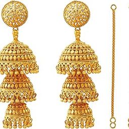Jewellery for Less Gold Plated Copper Earrings For Women-31