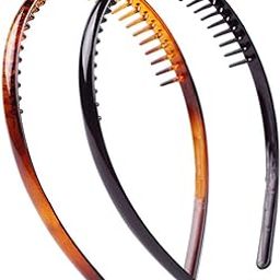 � 2 PIECE comb 2 Fashion Plastic Headband Teeth Comb Hairband Hair Hoop Accessory for Women's Lady Girls (Black +Brown)-picture-11