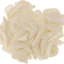 UJEAVETTE 12pcs Foam Roses Glitter Powder Flower Bouquet Wedding Party Decor White-picture-22