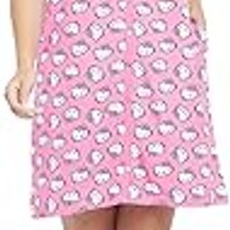 Women's Cotton Hello Kitty Printed Short Night Dress with Pocket in Pink-image-40