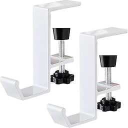 JUJUGO Headphone Stand, Set of 2, Table Hook, Screw Type, Clamp Mount, Table Hook, Convenient Goods, Easy Installation, Load Capacity 22.0 lbs (10 kg)-23