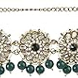Gold Plated Traditional Ethnic White Floral Design Kundan And Stone Studded Adjustable Pearl Kamarband/Belly Chain/Kandora/Wait Belt For Women-14
