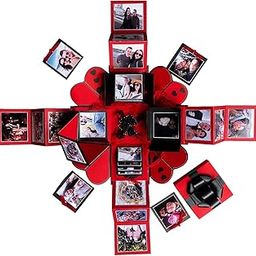 Crafted with passion Exploding Gift Box for Birthday/Anniversary/Wedding/All Occasion (Red)-image-65