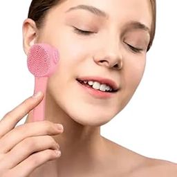 Prisma Collections Double-Ended Silicone Face Mask Brush, Pink, Multi-Purpose Facial Cleansing and Massage Tool-image-91