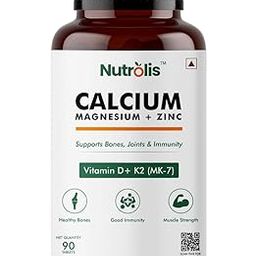 Nutrolis Calcium Magnesium Zinc Supplement – 90 Tablets with Vitamin D3 & K2 for Bone Health, Joint Mobility, Immunity Boost, and Muscle Function – Vegan, Gluten-Free-10