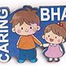 Mens Traditional Elegant Wooden Design Caring Bhai Printed Rakhi for Beloved Brother Pack of 1 with Roli Kumkum Packets, and Happy Rakshabandhan Card-image-69