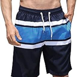 Men Swim Beach Shorts Quick Dry Swimming Trunks Drawstring Surfing Board Shorts-image-14