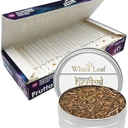 White Leaf Premium Herbal Mixture Smoking Blend 100% Tobacco & Nicotine Free 30 gram - Organic Ayurvedic Herbs Mixed(Herbal Smokes - No nicotine/No Tobacco) & Empty Frutta Cigarette TubesBox(Pack Of 100)-image-43