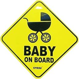 CVANU Laminated Yellow Baby on Board Waterproof Safety Sign Board with Strong Suction Cup for Car Vehicles (Pack of 2)-image-13