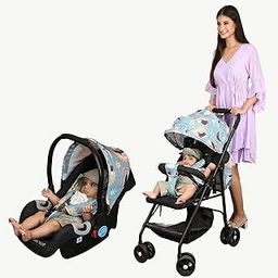 POLKA TOTS Click Clack Travel System Baby Stroller & Pram Infant Car Seat for Kids, Travel Friendly, Safe, Easy to Use for 0 to 3 Years, Stroller and Car Seat Combo(Rainbow Print)-11