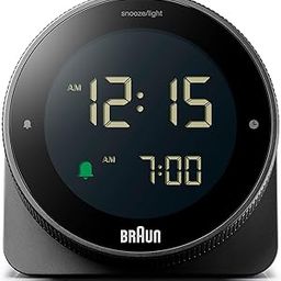 Braun Digital Alarm Clock with Snooze, Negative LCD Display, Rotating Bezel for Quick time Setting, Crescendo Beep Alarm in Black, Model BC24B.-image-83