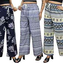 SK Trading Women Crepe Fabric Multicolor Women Wear Multicolor Women Pack of Pcs Multicolor Women Palazzo Bottom Multicolor-image-94