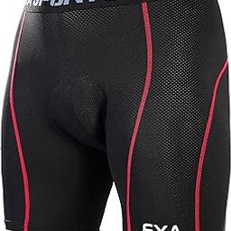 FYA Men's Cycling Shorts,4D Gel Padded Out-Wearable Motorcycle Bike Riding Shorts Quick-Dry Half Pants (M, Black/RED)-image-28