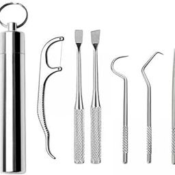 CALANDIS 5xStainless Steel Tootick Kit with Waterproof Holder for Daily Use Traveling | Dental Floss & Flossers | Oral Care-image-43