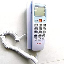 Fayby Landline Phone Set with Incoming Caller ID LCD Display | KX-T555 Landline Telephone with LED Indication Button Phone for Office Home (Multi-Color) -(19.5 x 8.6 x 8.3 cm) (White)-30