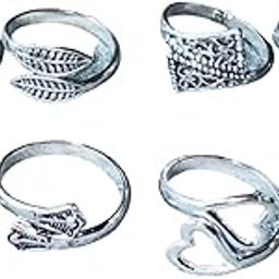 Women & Girls Metal Plated Fancy Toe Ring Adjustable Bichiya/Leg Finger Ring-Combo-4 (A_C_P_110829_Multi)-image-57