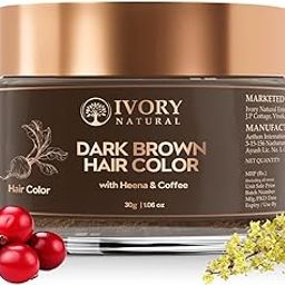 Ivory Natural Dark Brown Hair Color (30 Grams, Multi Use) - Natural Plant Based Powder for Instant Dark Brown Hair | 100% Natural without Side Effects | For Both Men & Women-16