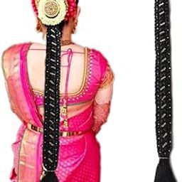 Generic Nandini HAIR extension Instant Wedding, party, function Choti South Indian Style With flower Work Hair-image-3