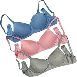 Padded Bra for Women Cotton Blend Lightly Padded Wirefree Bra Combo Pack of 3-image-13
