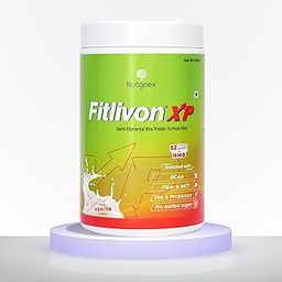 Fitlivon XP Protein Powder for Muscle Gain & Recovery | 52g Protein with HMB, BCAA, Omega 3, Probiotics, Multivitamins | Health Supplement Drink for Adults & Elderly | Vanilla Flavour – 400g-image-22