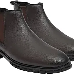 zixer Artificial Leather Mens Formal Shoes || Office High Top Formal Shoes Men || Cozy Premium Formal Shoes for Men Ankle Bike Riding Chelsea Boots for Men-picture-6