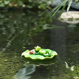 CALANDIS™ Floating Leaf with Frog Ornament Fairy Garden Statue for Landscaping Cabinet | Figurines | Home D?©cor-10