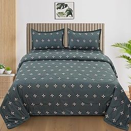 SLEWINO Soft Glace Cotton King Size Ac Comforter/Blanket/Duvet for Double Bed with 1 Flat Bedsheet and 2 Pillow Cover(Design-05)-10