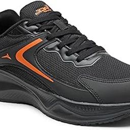 JQR Cosmos Plus-2 Sports Shoe for Men | Breathable Mesh | Shock Absorption | Non-Slip | Lightweight & Comfortable | Stylish & Durable for Gym, Walking, Jogging & Casual Use for Everyday Wear BLK/ORG-image-14