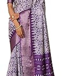 Women's Printed Dola Silk Saree with Woven Zari Border & Blouse Piece-image-23