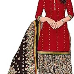 Cotton Printed Readymade Salwar Suit For Women(MIRAANSGPRI405, Red)-image-22