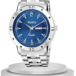 Premium Men's Watch, 46mm Blue Dial, Stainless Steel Band, Day-Date Display, Water Resistant-image-39