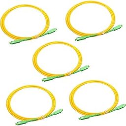 Techtest Individually Sheated Fiber Optic Patch Cable Jumper Cord Scapc Single-Mode 5 Meter Compatible with Networking, Office, Computers Gaming Device (Pack of 5)-17