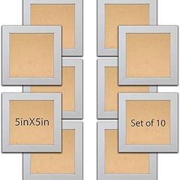 FRAME RANG Set of 10 White 5x5 Inch Mini Picture Frames | Wall-Mounted Photo Frames for Home Decor, Living Room, Bedroom, Gallery Wall-8
