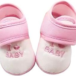 Baby Booties with Cute & Loving Design – “I Baby” Embroidery – Soft Cotton Crib Shoes Unisex for Newborn Footwear (0–6 Months) Pack of 1 Multicolour-picture-56