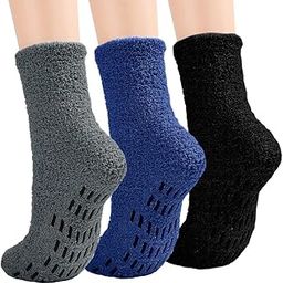 3 Pair Socks for Men Anti-skid Socks Home Floor Socks Coral Velvet Socks Warm Winter Thermal Socks Ankle SocksFree SizeMulticolored-image-47