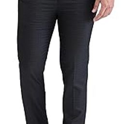 Men's Mid Rise Super Slim Fit Checks Pattern Polyviscose Blend Flat Front Formal Trouser-image-21