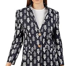Women's Blazer Indigo Cotton Blazer-picture-14