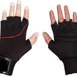 Rioff® Sports Gym Gloves for Men and Women with Wrist Support Band for WeightLifting and Exercise (Neoprene Gloves)v Black-20
