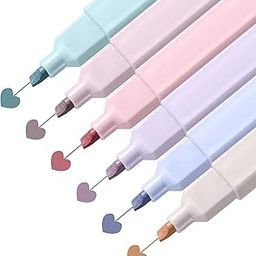 Buransh 6 Pcs Highlighters Aesthetic Pastel Cute Highlighter, Pens No Bleed, with Assorted Colors, Dry Fast Easy to Hold for Journal Bible Planner Notes School Office Supplies-image-47
