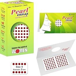 Pearl Eyeflax Velvet Kumkum Bindi with 15 Flaps Box - Self Adhesive, Reusable for Women Ladies Girls (Size 9, Diameter 2mm, Light Maroon)-image-10