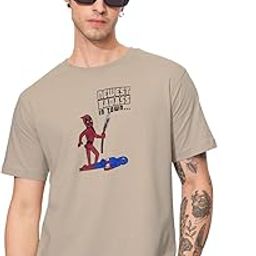 Official Deadpool: Newest Badass Men and Boys Short Sleeves Round Neck Brown Graphic Printed Regular Fit Cotton T-Shirts-image-57