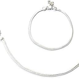 Silver Anklet Chandi Ki Payal For Girls Size 10.5 inches weight 30 gm-49