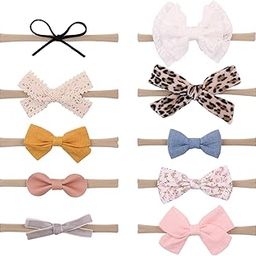 10PCS Hair Band for Girls Kids, 10-Pack Soft Elastic Baby Hair Bows, Headbands for Baby Girl, Hair Accessories for Kids Girls, Newborn Photography, One Size Fits All, Multicolor-34