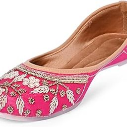Women's Dabka Work Punjabi Jutti 100% Leather MojariStylish Ethinic Wear Tradiional Classy Look-picture-14