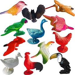 Mallexo Soft PVC Bird Animal Toys for Kids 3D Model Animal Figure Play Set 12PCs Unique Types of Miniature Bird Toys for Children Sparrow Farm Animal Toys Birthday Return Gift (Birds 12)-image-12