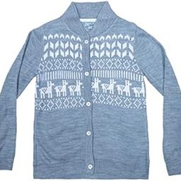Grey and White Unisex Cardigan Sweater for Kids and Adult Boys and Girl-image-41