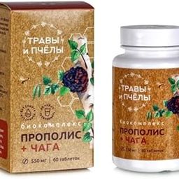 Propolis + Chaga No. 60 * 550 mg. Bee and man(Siberian)-picture-23