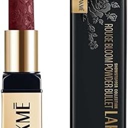 LAKMÉ Rouge Bloom Powder Matte Bullet, High Impact Matte Finish, Weightless & Long-Lasting Up To 10Hrs, Infused With Vita Rose For Smooth & Moisturised Lips, Blurs Lip Lines - Plum Garden-34